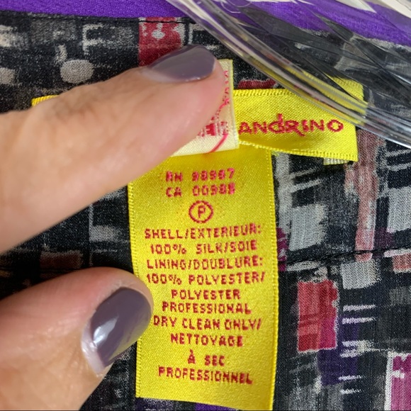 Catherine Malandrino stylish printed blouse 100% Silk Size 8 - Picture 6 of 7